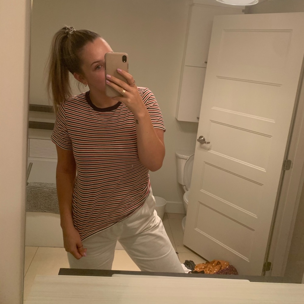 tricolor striped t shirt
